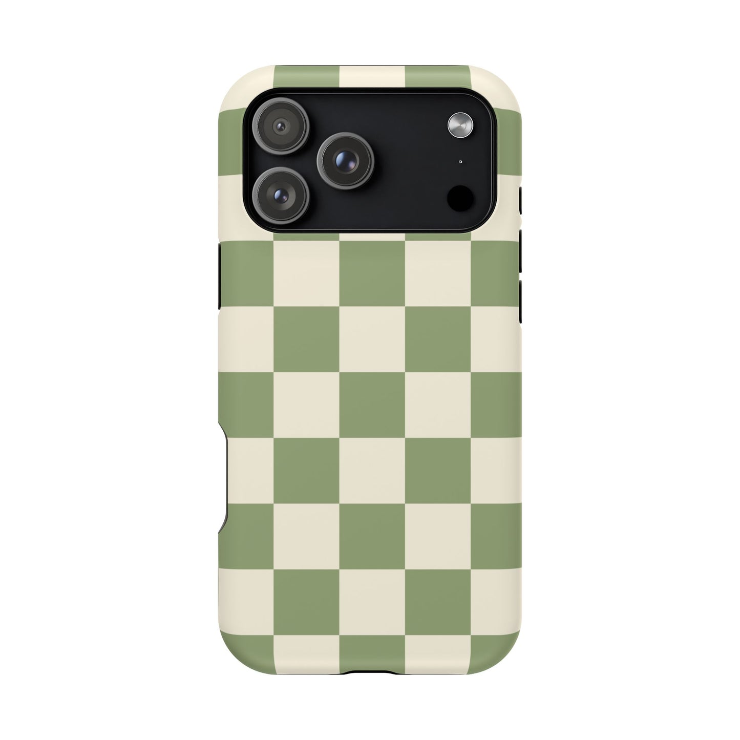 Green & Beige Checkered iPhone Case