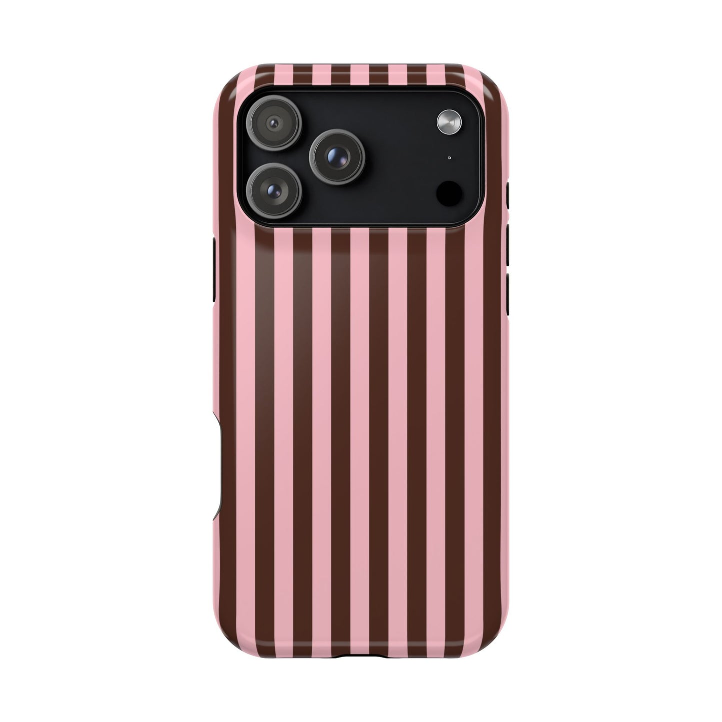 Pink Latte Stripes iPhone Case