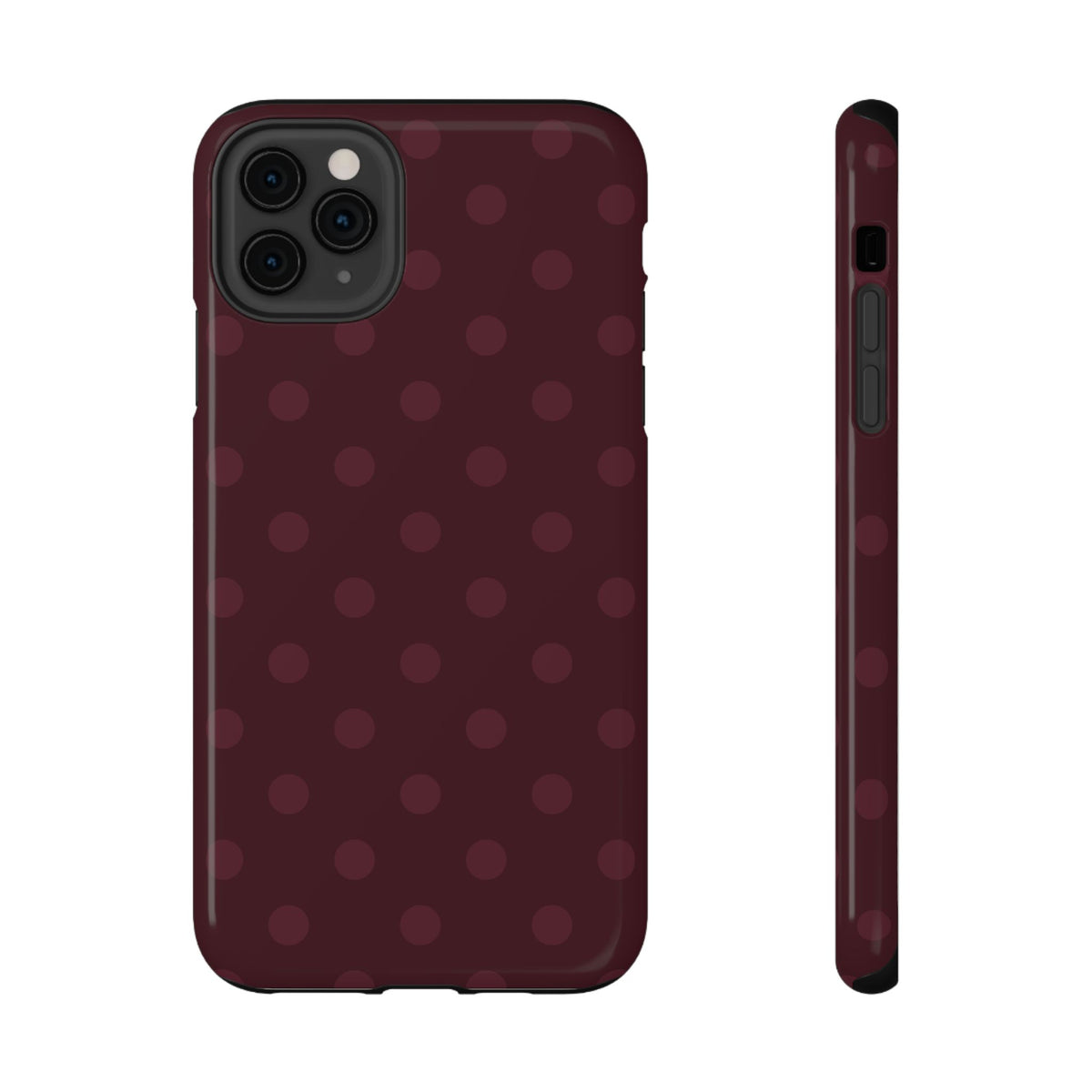 Burgundy Polka Dots iPhone Case