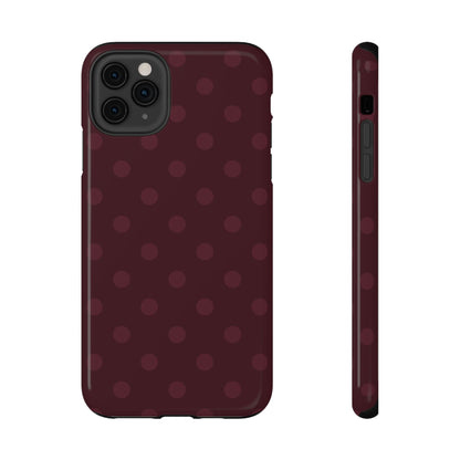 Burgundy Polka Dots iPhone Case