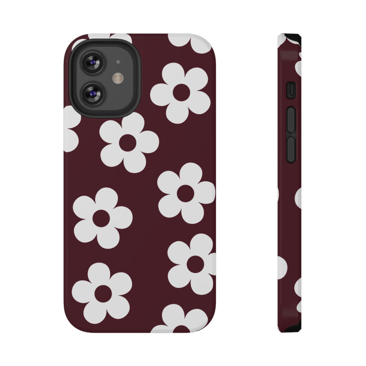 Burgundy Flowers iPhone Case