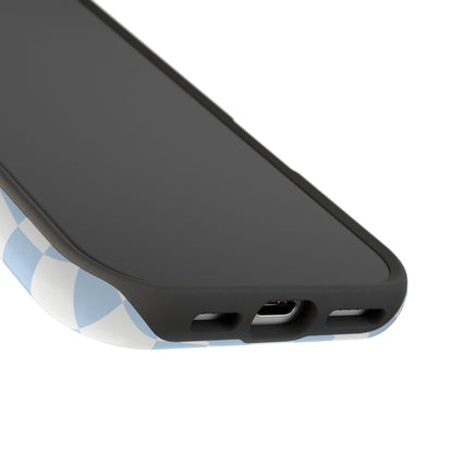 Blue Wavy Checkered iPhone Case