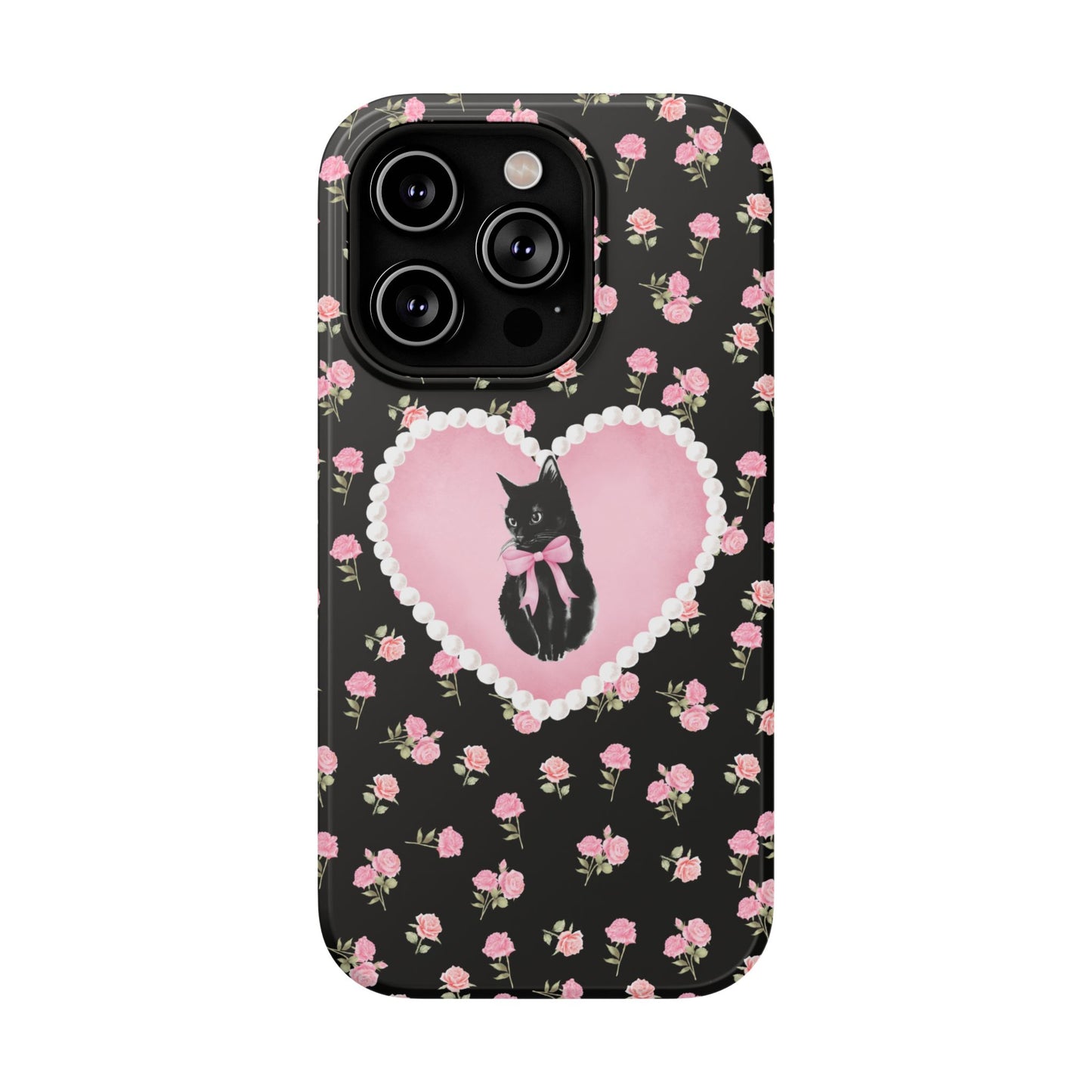 Black Féline Roses iPhone Case
