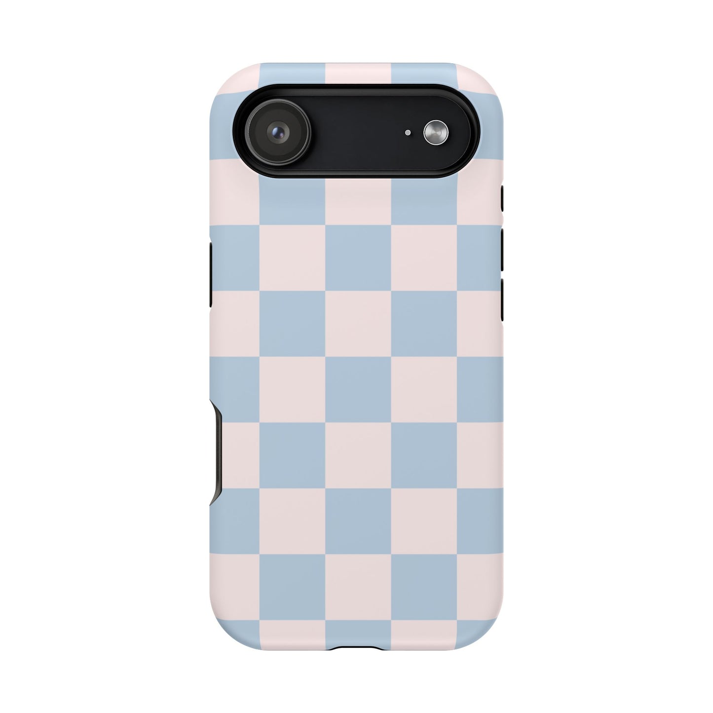 Light Pink & Blue Checkered iPhone Case