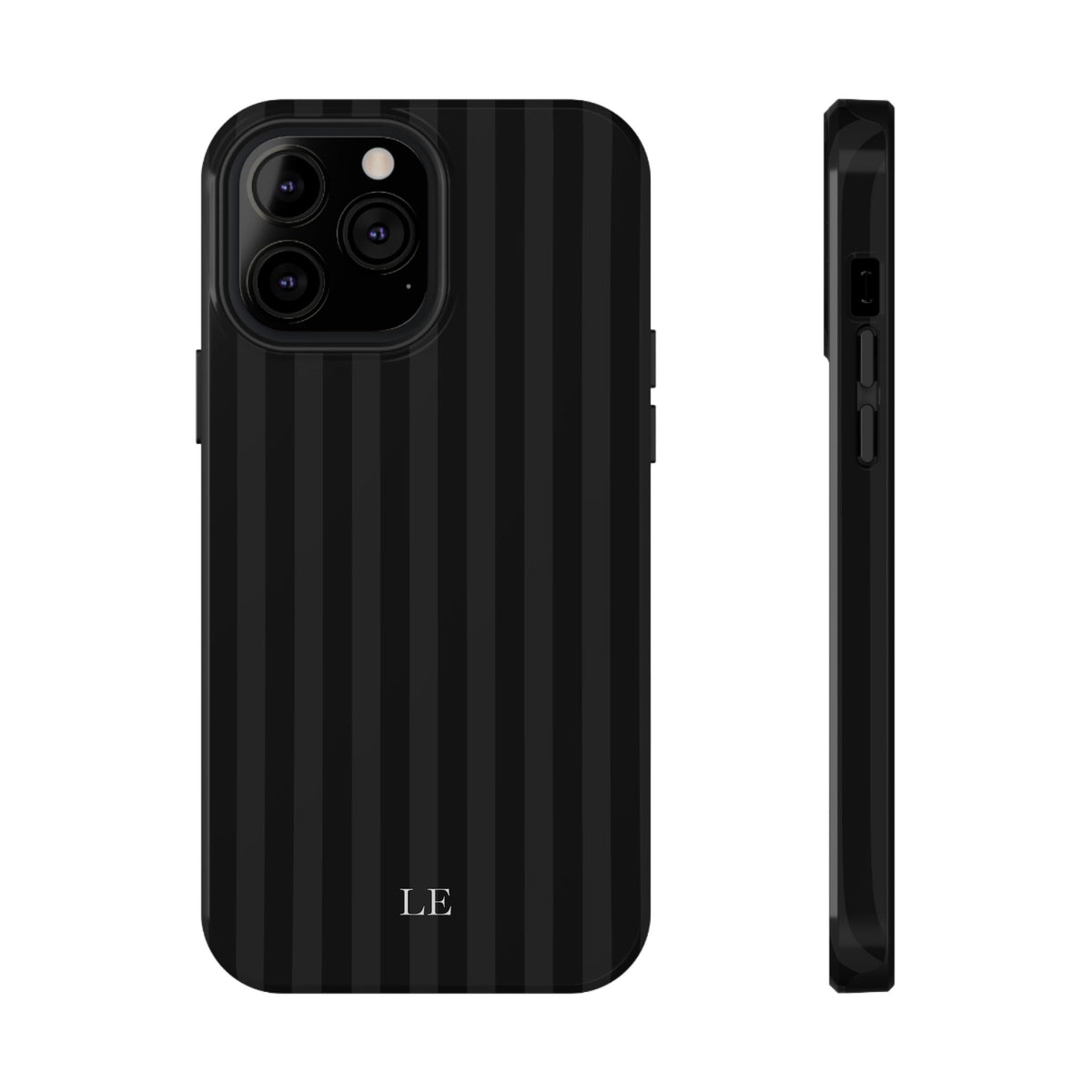 Custom Initials Black Stripes iPhone Case