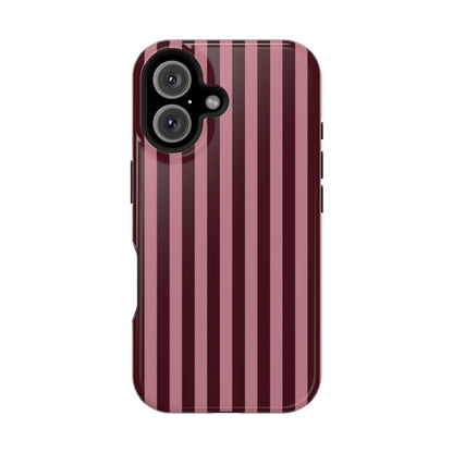 Burgundy & Pink Stripes iPhone Case