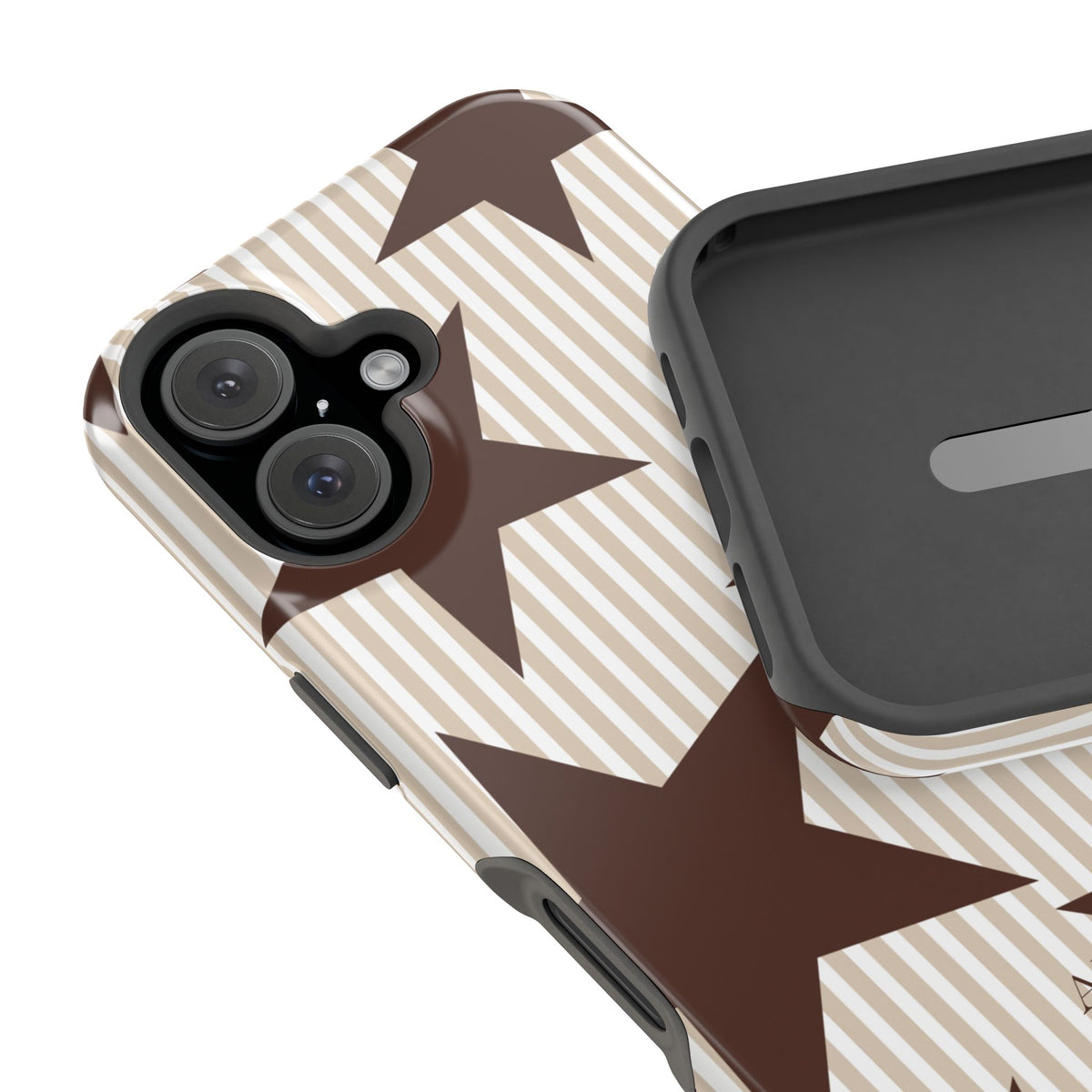 Custom Initials Mocha Star iPhone Case