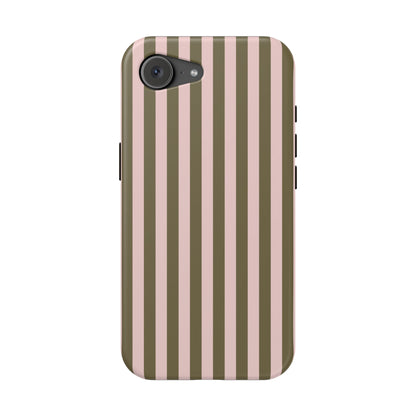 Pink Pistachio Stripes iPhone Case