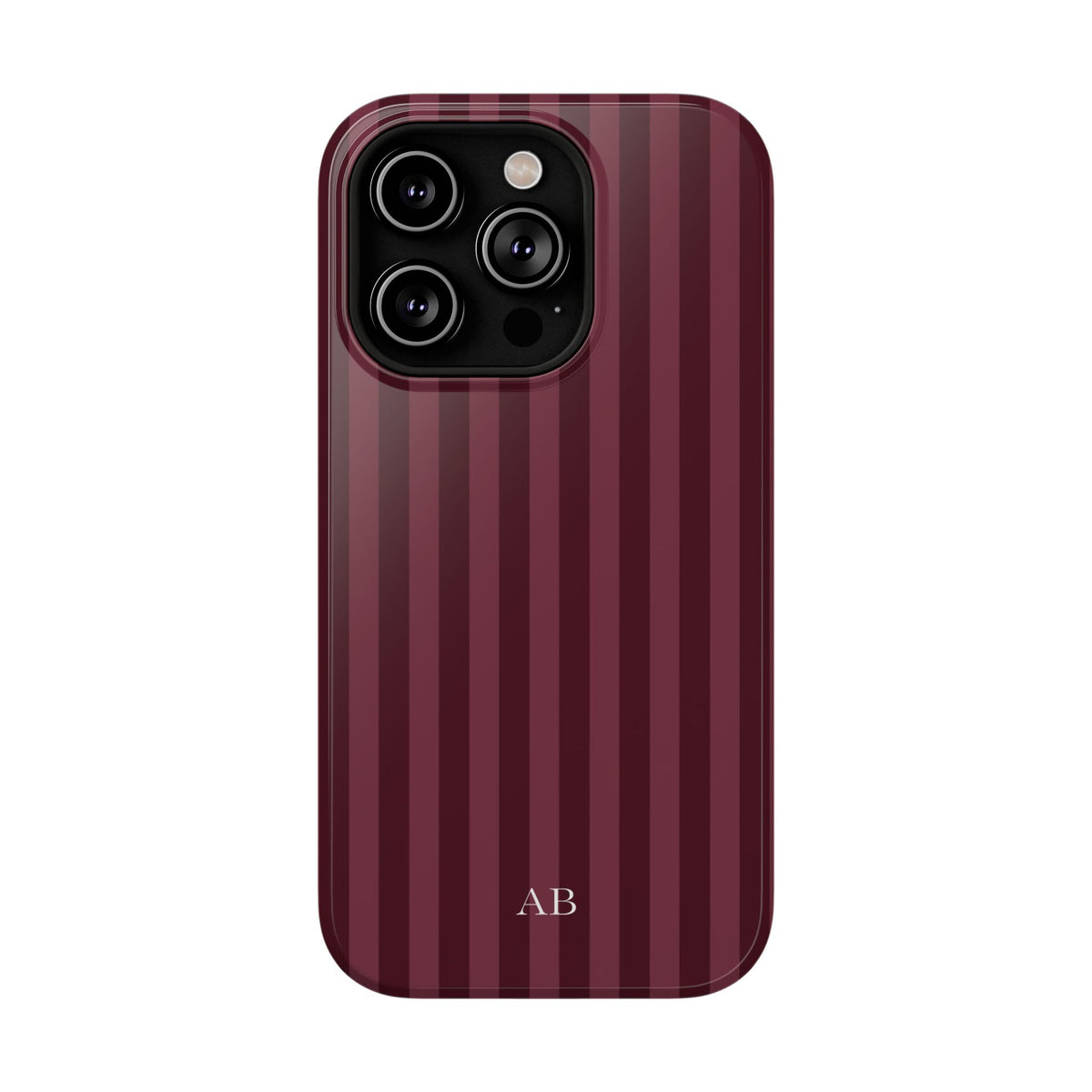 Custom Burgundy Stripes iPhone Case