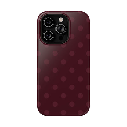 Burgundy Polka Dots iPhone Case