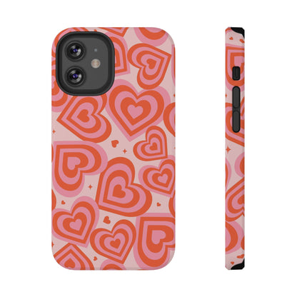 Pink & Red Hearts iPhone Case