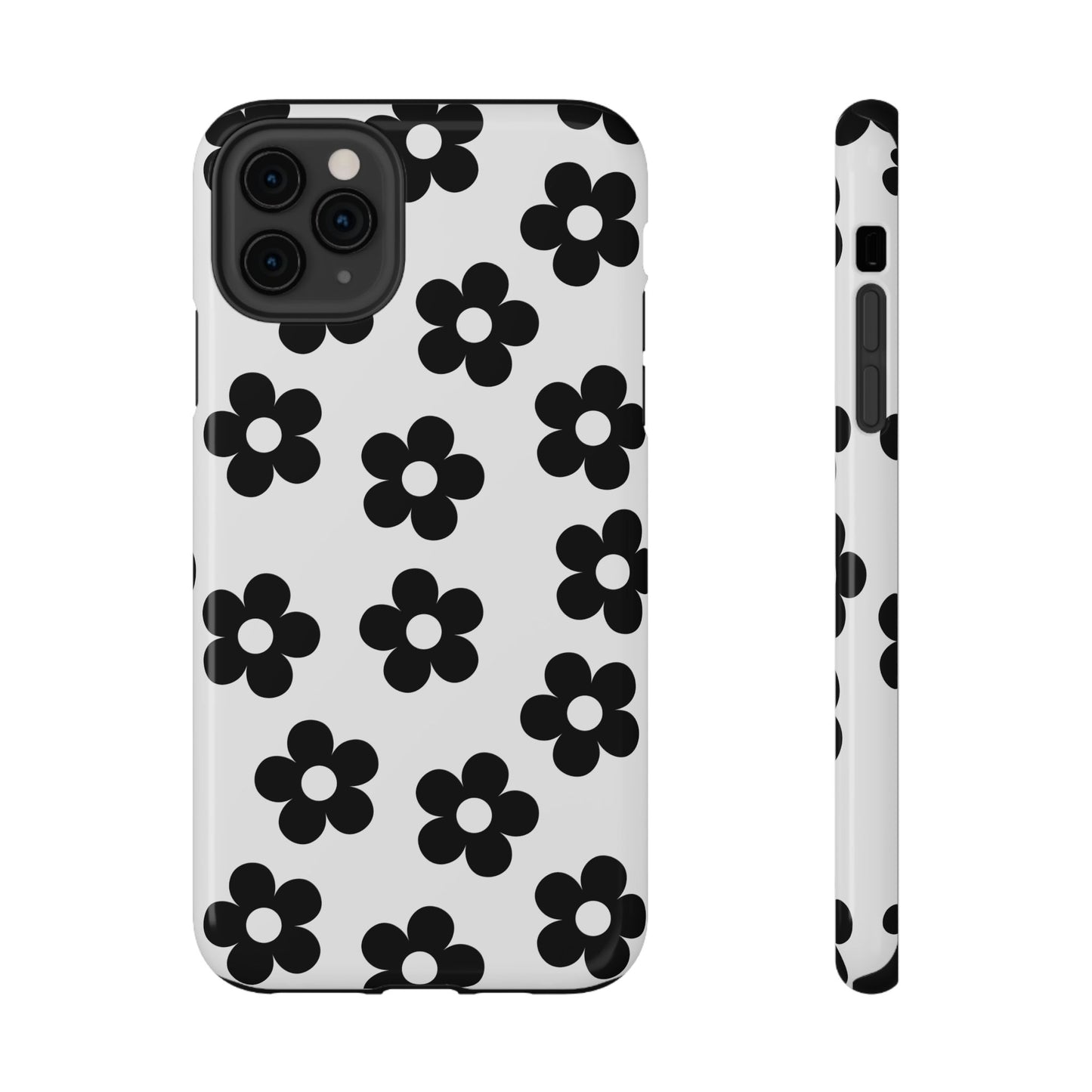 White Retro Flowers iPhone Case