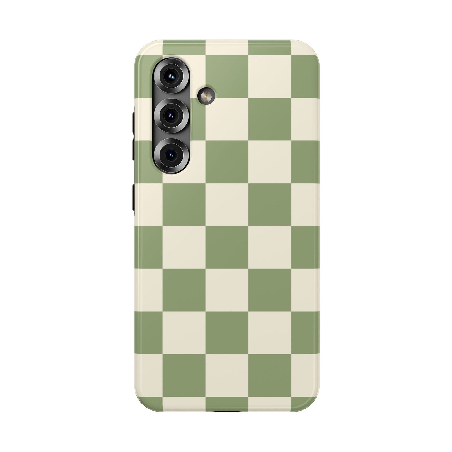 Green & Beige Checkered Samsung Case