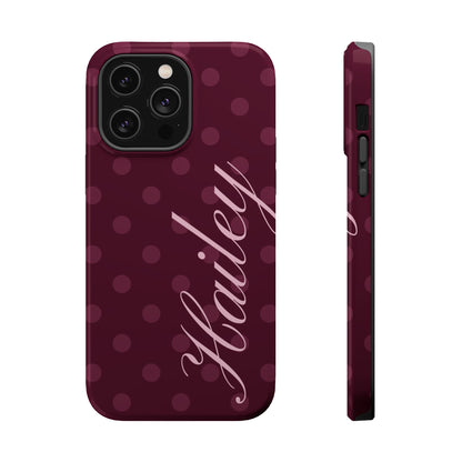 Custom Plum Polka Dots iPhone Case