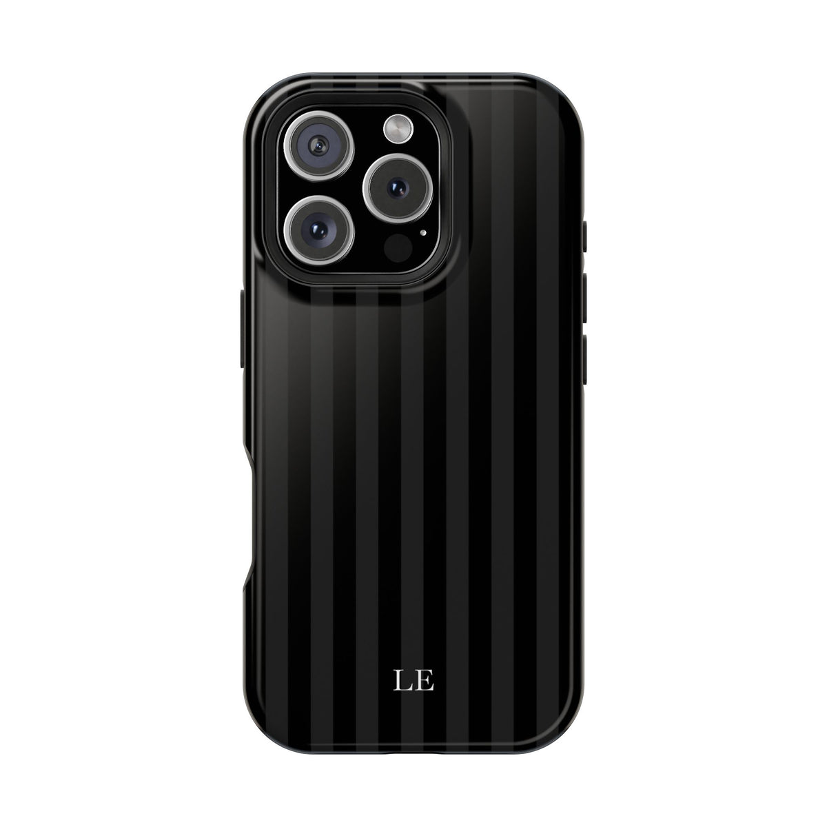 Custom Initials Black Stripes iPhone Case