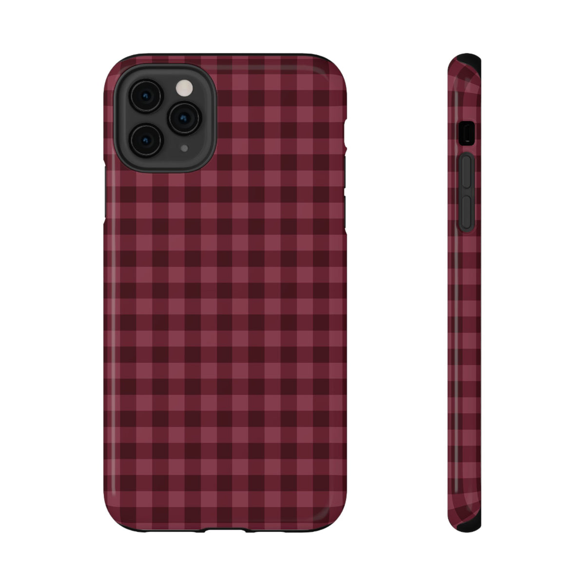 Burgundy Gingham iPhone Case