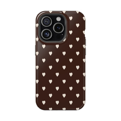 Mocha Hearts iPhone Case