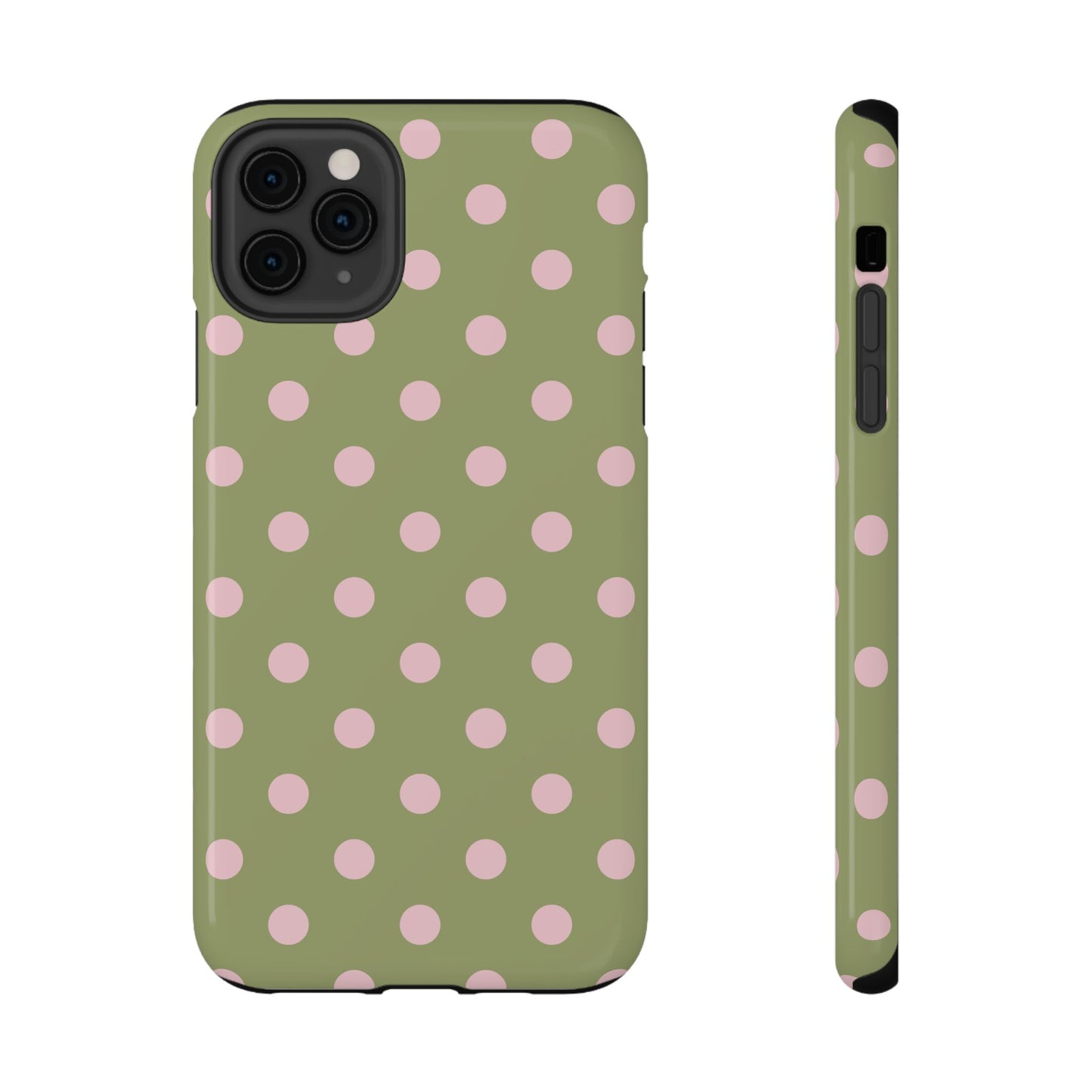 Pink Matcha Polka Dots iPhone Case