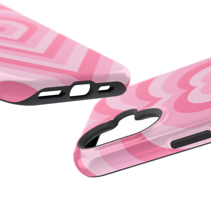 Pink Glowing Hearts iPhone Case