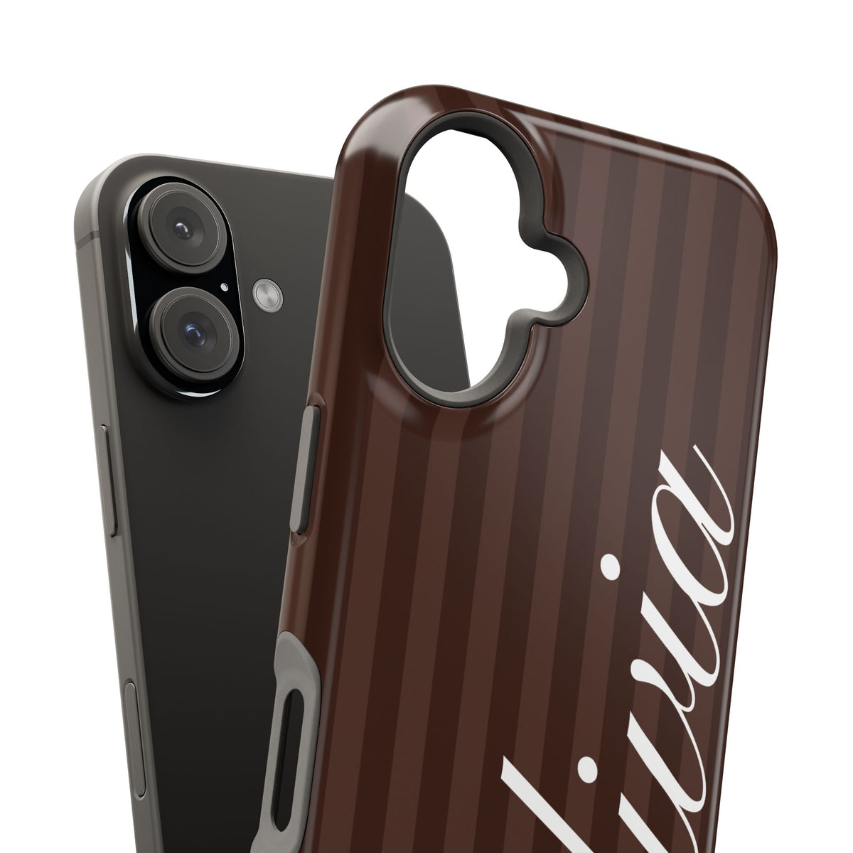 Custom Mocha Stripes iPhone Case