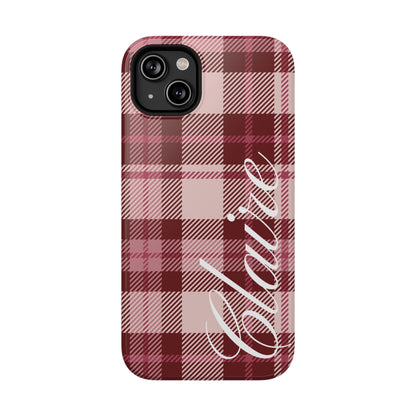 Custom Burgundy Plaid iPhone Case