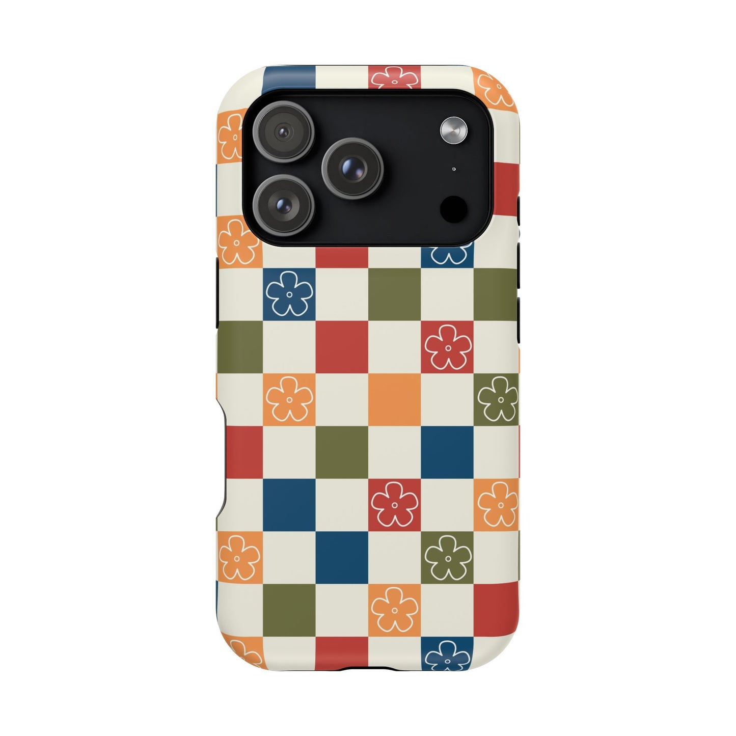 Vintage Flowers Checkered iPhone Case