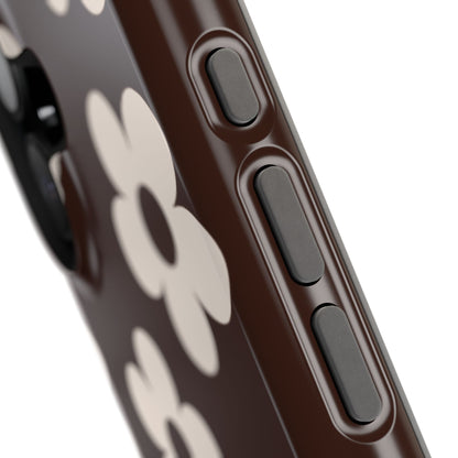 Custom Initials Cocoa Flowers iPhone Case