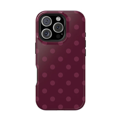 Plum Polka Dots iPhone Case