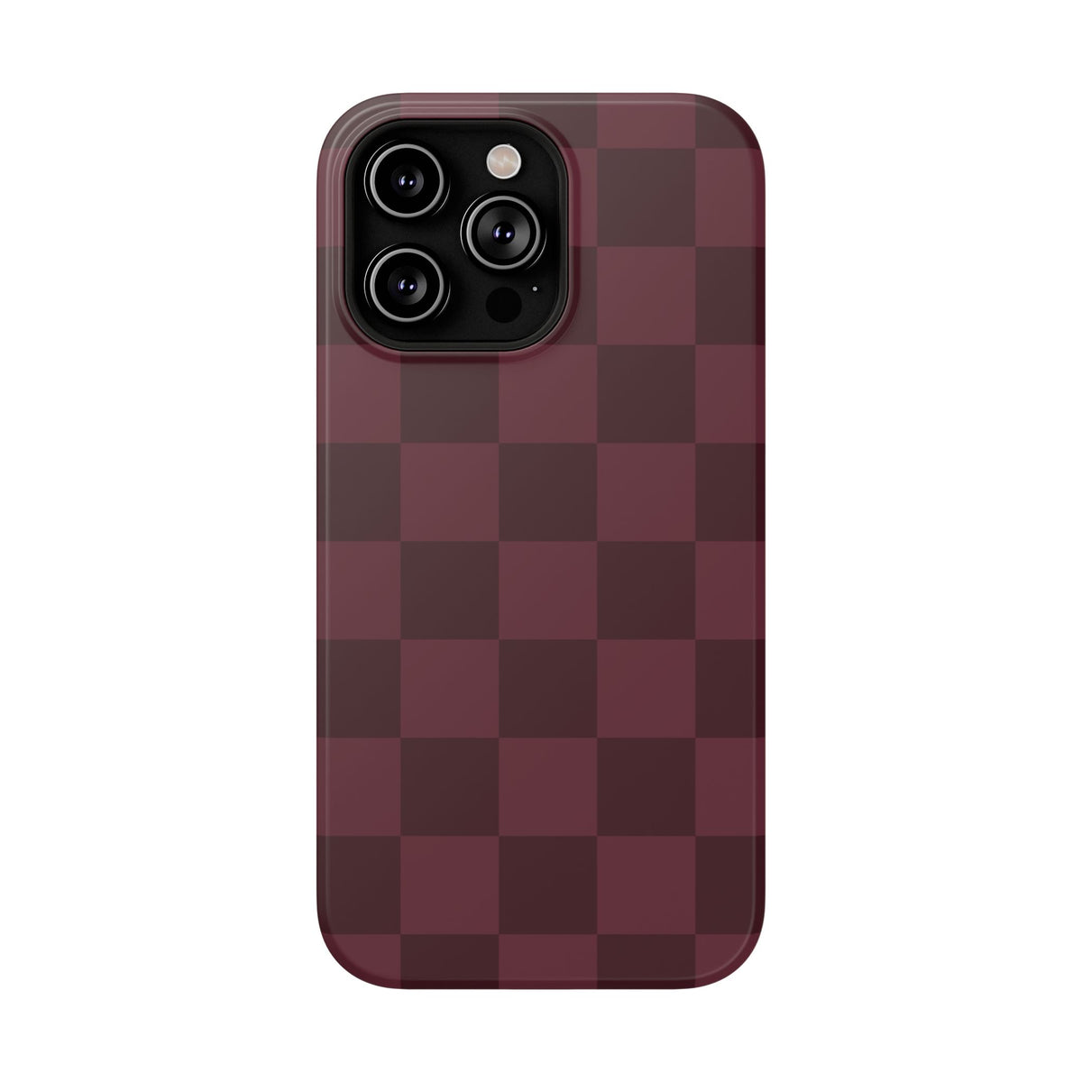 Burgundy Checkered iPhone Case