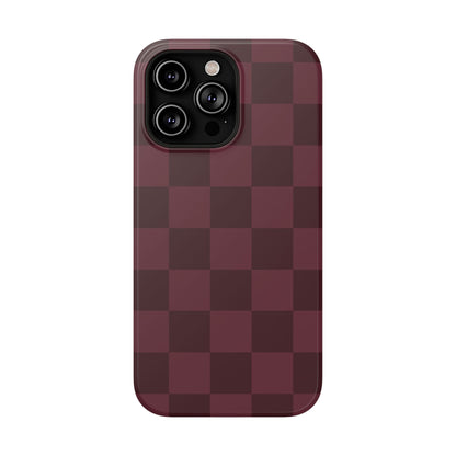 Burgundy Checkered iPhone Case
