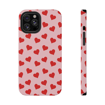Red & Pink Heart Mania iPhone Case