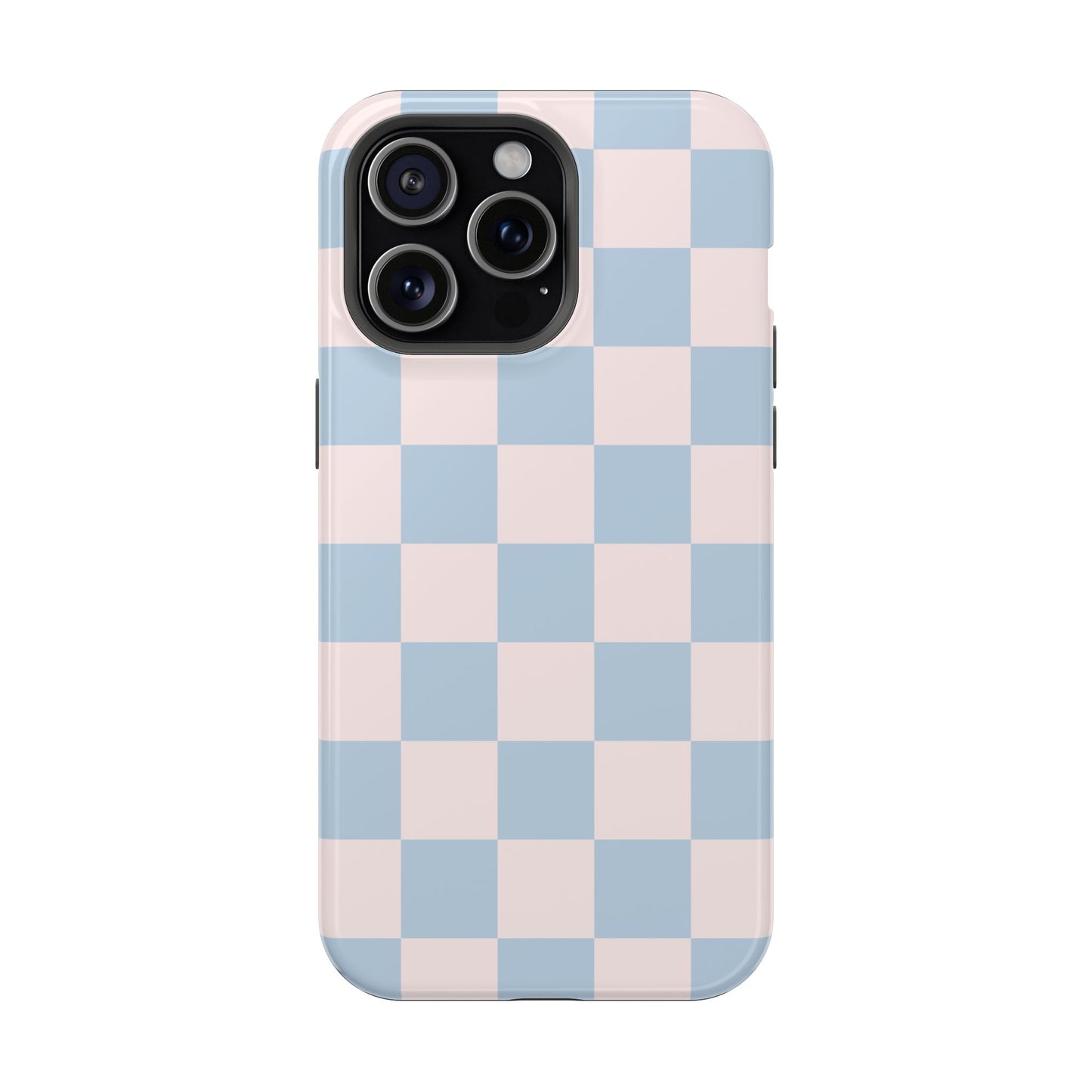 Light Pink & Blue Checkered iPhone Case