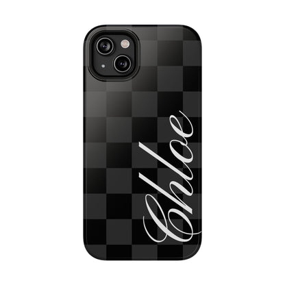 Custom Black Checkered iPhone Case