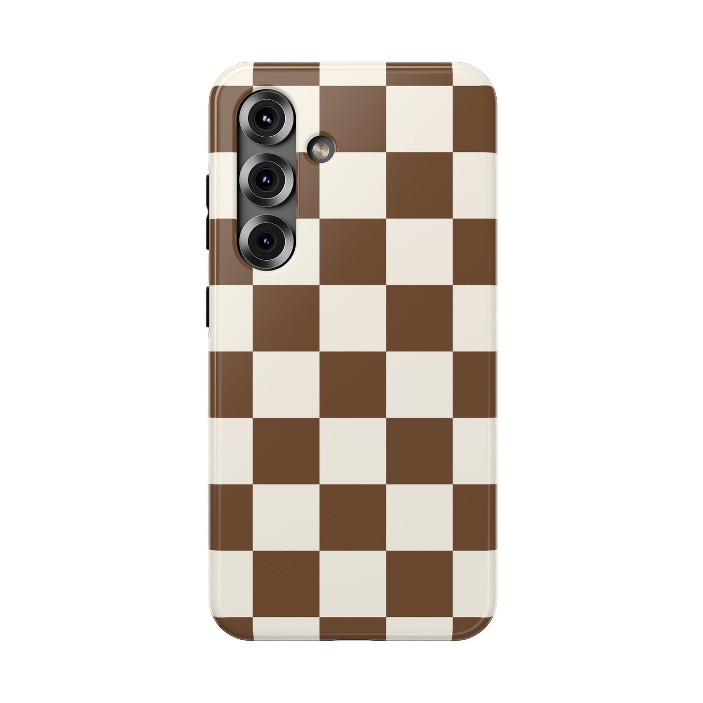 Brown Checkered Samsung Case