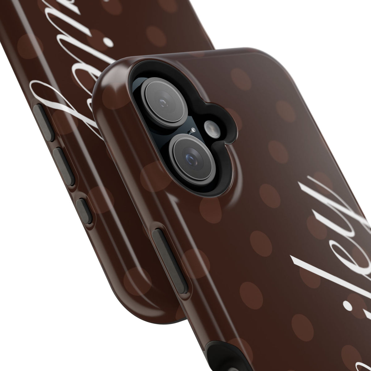 Custom Mocha Polka Dots iPhone Case