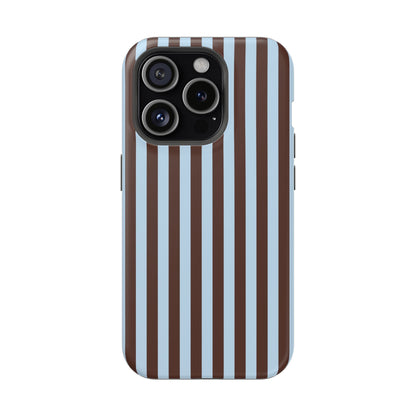 Blue Latte Stripes iPhone Case