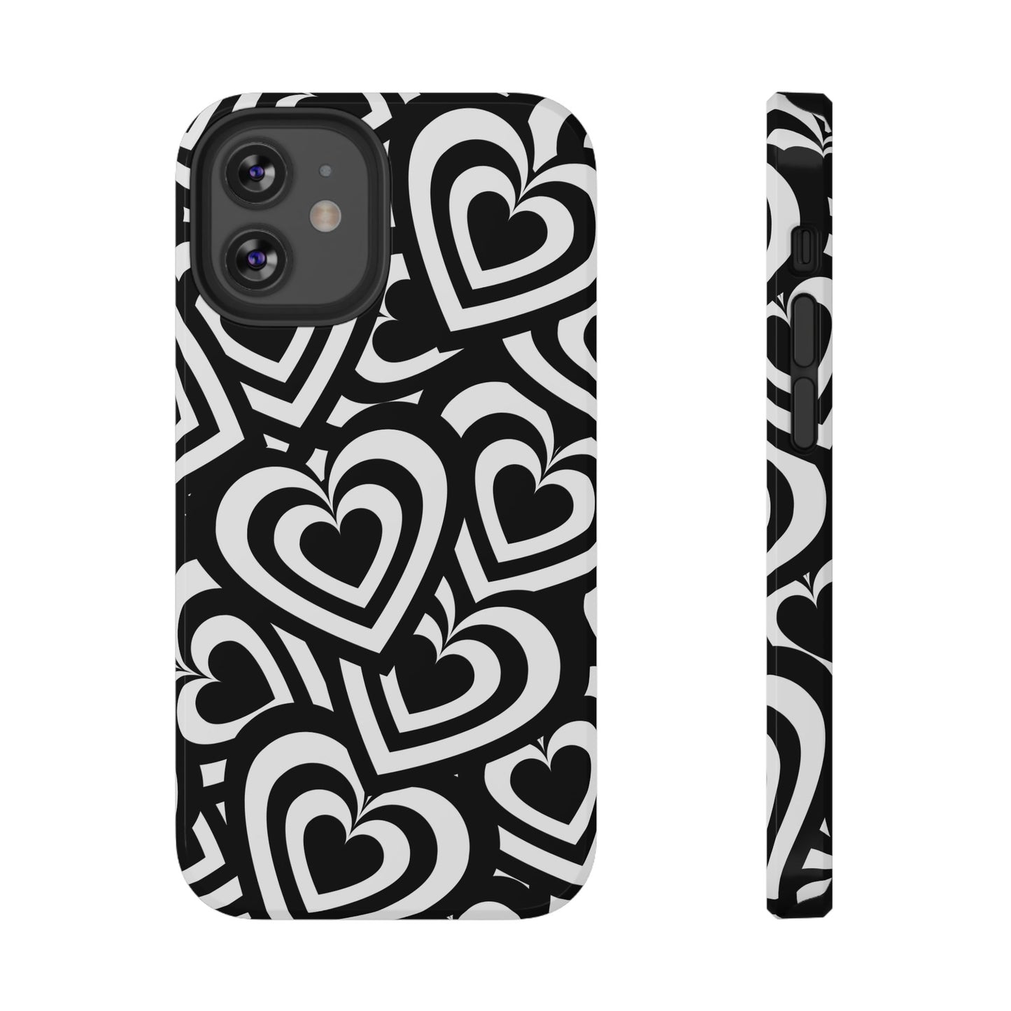 Black & White Hearts iPhone Case