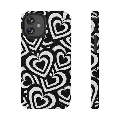 Black & White Hearts iPhone Case