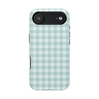 Teal Mini Gingham iPhone Case