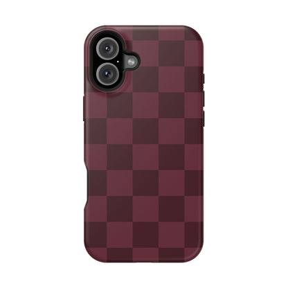 Burgundy Checkered iPhone Case