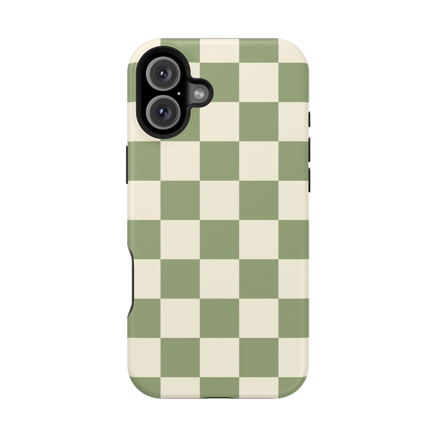 Green & Beige Checkered iPhone Case