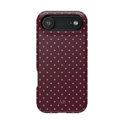 Custom Burgundy & Violet Mini Dots iPhone Case