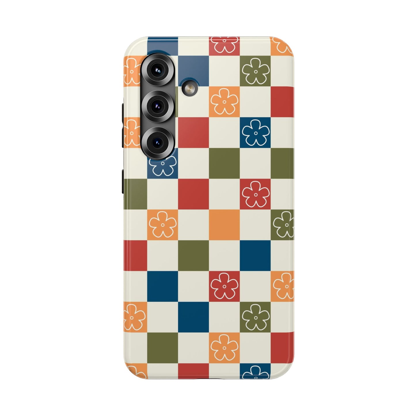 Vintage Flowers Checkered Samsung Case