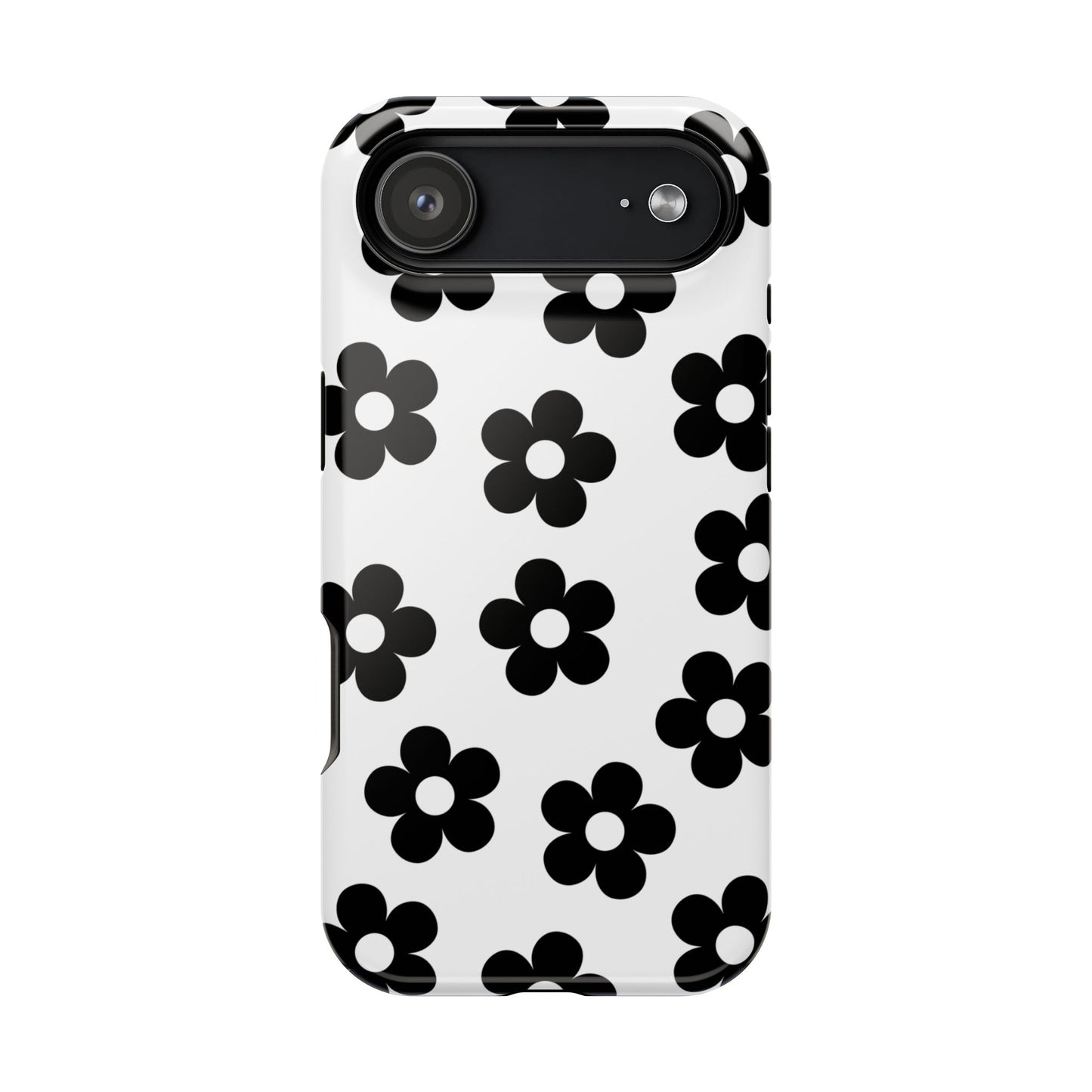 White Retro Flowers iPhone Case