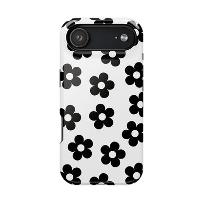 White Retro Flowers iPhone Case