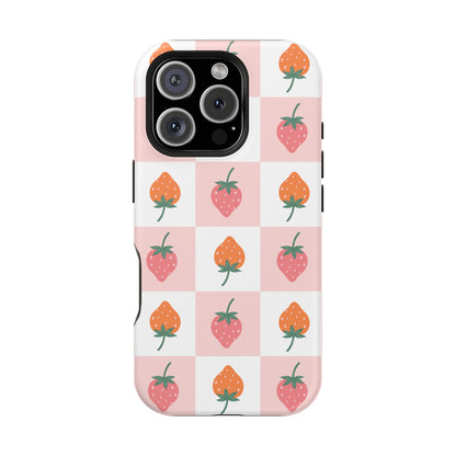 Strawberry Checkered iPhone Case