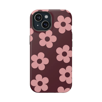 Burgundy & Pink Flowers iPhone Case