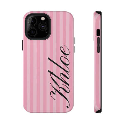 Personalized Bubblegum Stripes iPhone Case