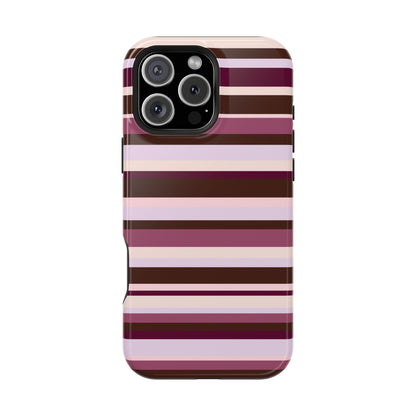 Berry Mocha Stripes iPhone Case