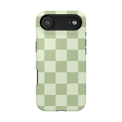 Green & Light Green Checkered iPhone Case